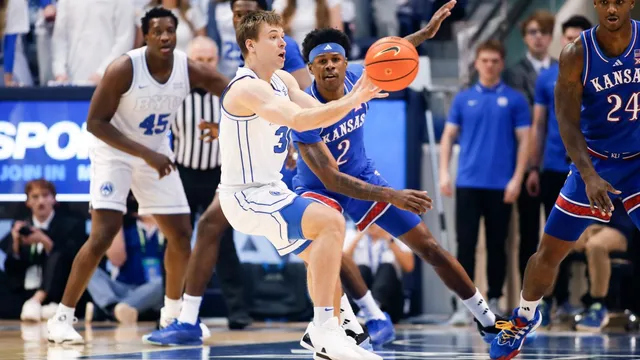 BYU defeats Kansas in crucial college basketball matchup