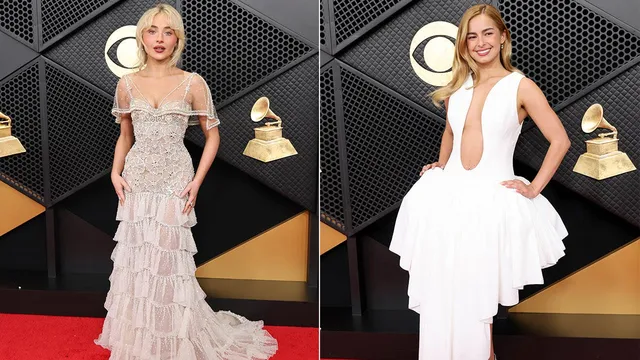Sabrina Carpenter stuns in custom Valentino gown at Grammy Awards