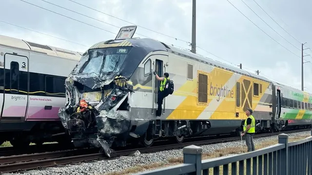 Three firefighters injured in shocking train and fire truck collision