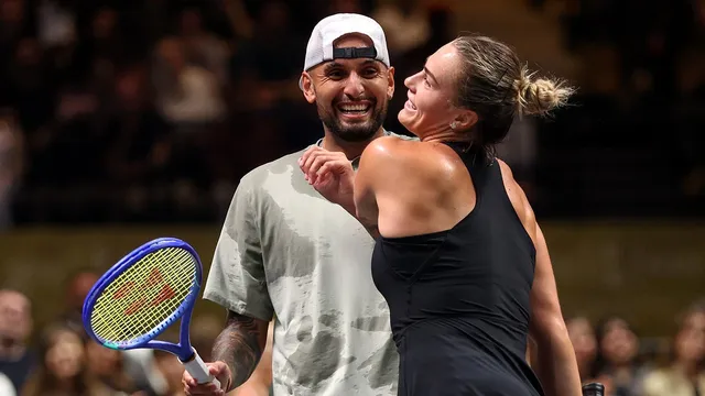 Nick Kyrgios defeats Aryna Sabalenka in controversial exhibition match
