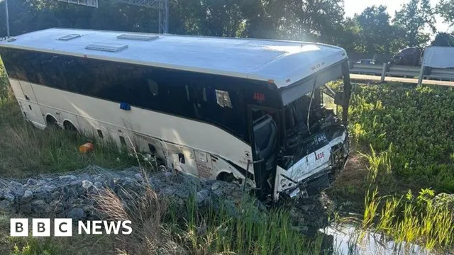 Bus crashes into cars in Virginia, killing five and injuring dozens