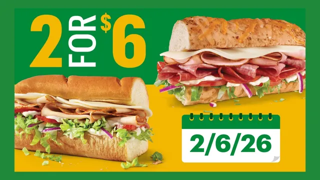 Subway celebrates unique repeating date with $6 deal