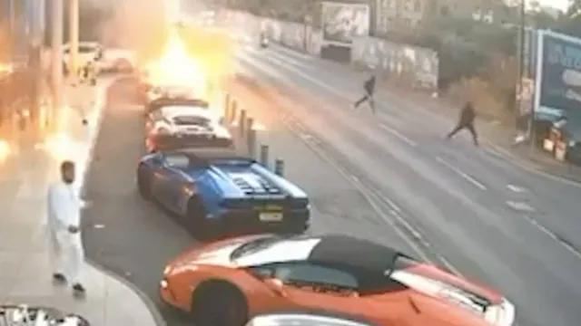 Three men firebomb luxury cars at Birmingham wedding venue