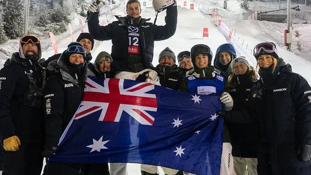 Matt Graham celebrates his 100th World Cup start in True Aussie style