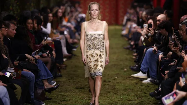 Gillian Anderson and Chloë Sevigny surprise audiences at Miu Miu runway show