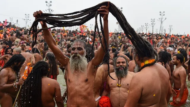 Hindu holy men prepare for massive Ganges river bathing at Kumbh Mela