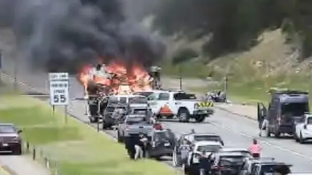 Driver and dog die in fiery crash on I-70