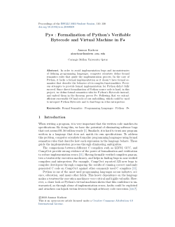 Karkour (2022), Py*: Formalization of Python's Verifiable Bytecode and Virtual Machine in F*
