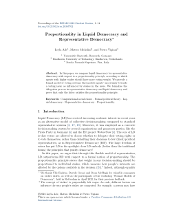 Ade, Michelini & Vigiani (2022), Proportionality in Liquid Democracy and Representative Democracy