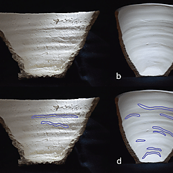 Figure 12. Fissures on experimental material