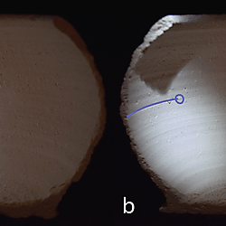 Figure 28. Elongated horizontal imprint from dragged temper
