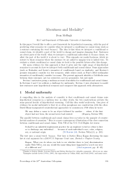 Aboutness and Modality, Proceedings of the 23rd Amsterdam Colloquium
