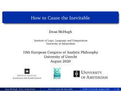 How to Cause the Inevitable (ECAP 10 Slides)