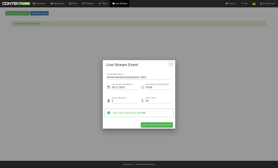 livestream erstellen