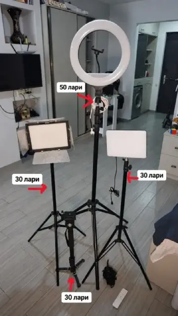 1. Кольцевая лампа + большой каменный штатив 50₾ — Батуми — 50 ₾