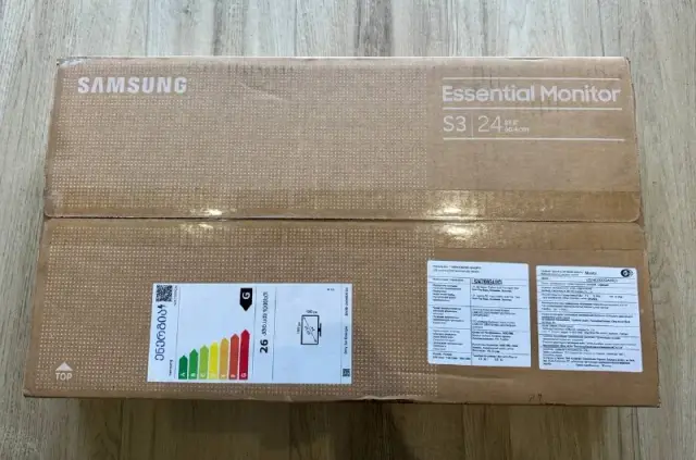1. Монитор Samsung 24 дюйма. Essential S3. Новый, запечатанный в коробке. Коробка не вскрывалась. — Батуми — 270 ₾