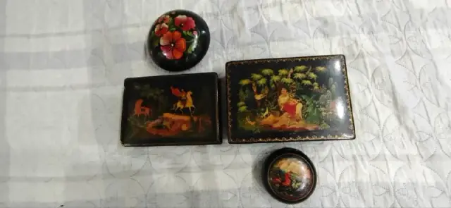 Советские лаковые шкатулки 1940-х (4 шт.) — Батуми