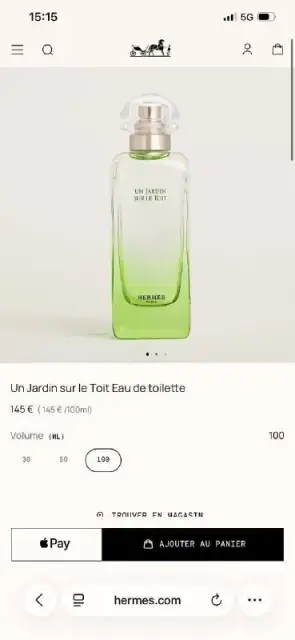 Hermes un jardin sur le toit, оригинал, коробка не сохранилась, почти не использованы. 100ml — Тбилиси — 150 ₾