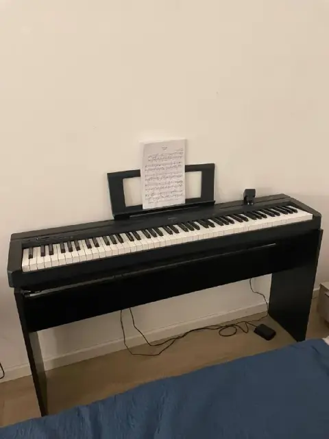 1. цифровое пианино / синтезатор Yamaha P-45B с педалью и стойкой б/у. $600 — Ереван