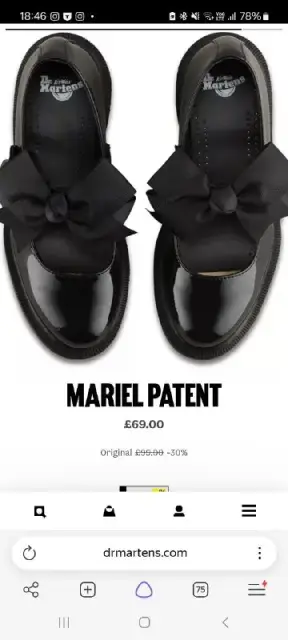 Dr.Martens, модель Mariel Patent (а-ля мэри джейн). Размер 38-40. — Батуми — 10 ₾