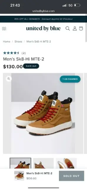 Vans Sk8-Hi MTE размер 43 — Тбилиси — 100 ₾