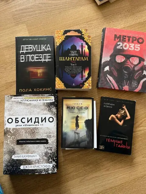 Книги: девушка в поезде, шантарам, метро 2035, темные тайны, девушка из бруклина, обсидио — Batumi — 250 ₾