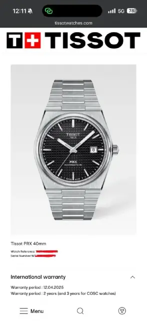 Швейцарские механические часы Tissot PRX Powermatic 80 черный циферблат — Tbilisi — 650 $