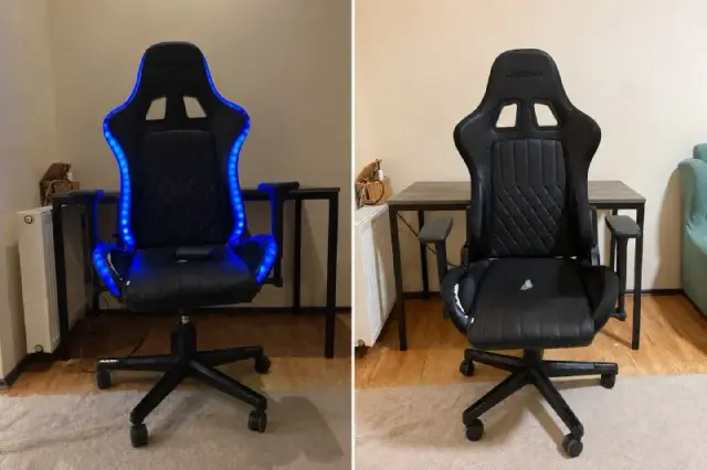 Gaming chair RANUM w/LED black faux leather/black — Тбилиси — 600 ₾