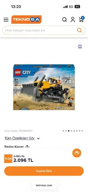 Lego 60466 City Sarı Buldozer — Анталия — 1 800 ₺