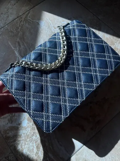 Сумка синяя с белыми стежками — Tbilisi — 30 ₾