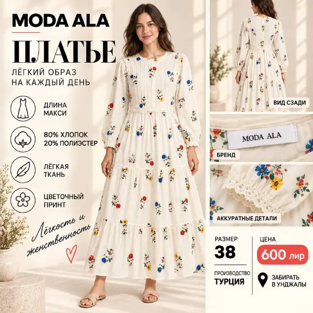 Длинное платье Moda Ala — Анталия — 600 ₺