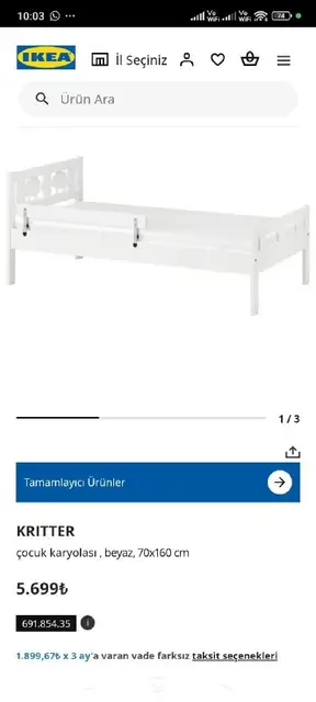 Детская кроватка икеа и рабочий стол — Стамбул — 4 500 ₺
