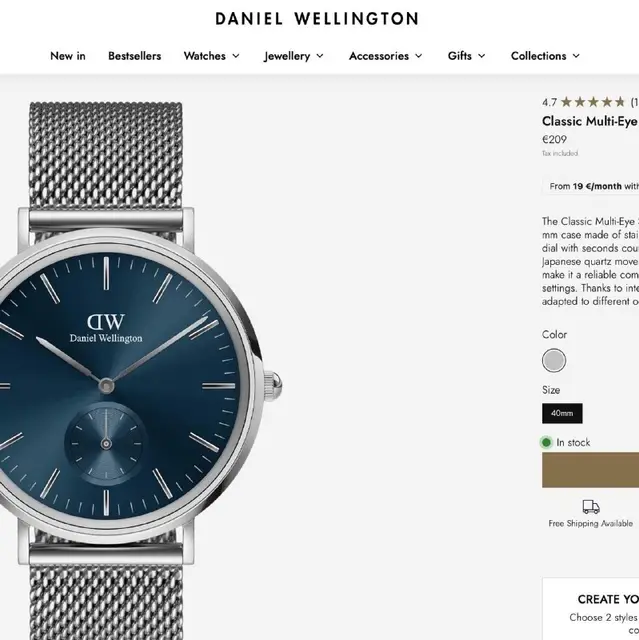 Daniel Wellington Classic Multi-Eye 40 mm Men’s Watch — Ереван — 45 000 ֏