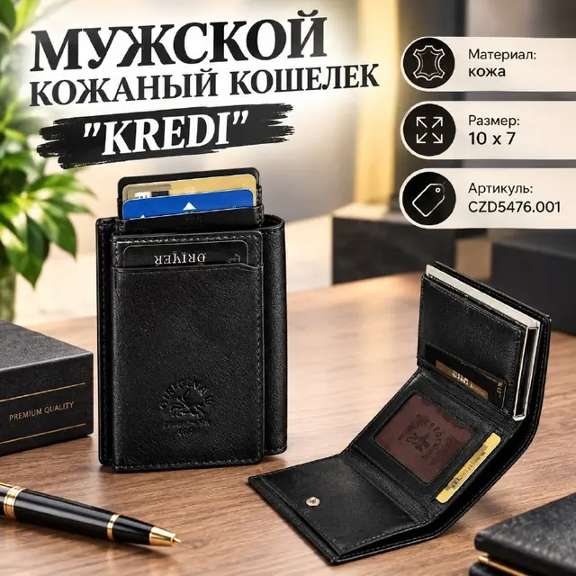 МУЖСКОЙ КОЖАНЫЙ КОШЕЛЕК ''KREDI'' — Стамбул — 7 $