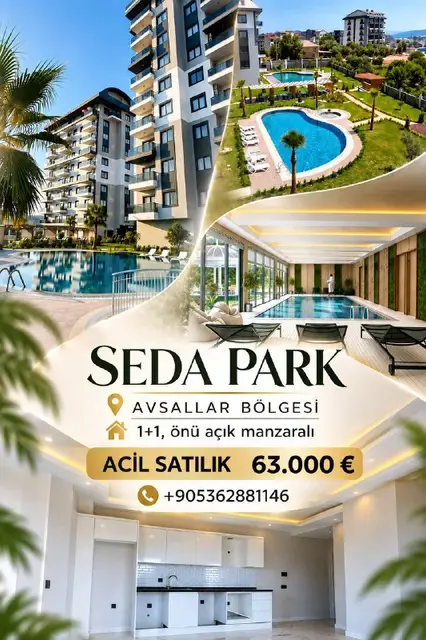 Квартира 1+1 с открытым видом — Анталия — 63 000 €