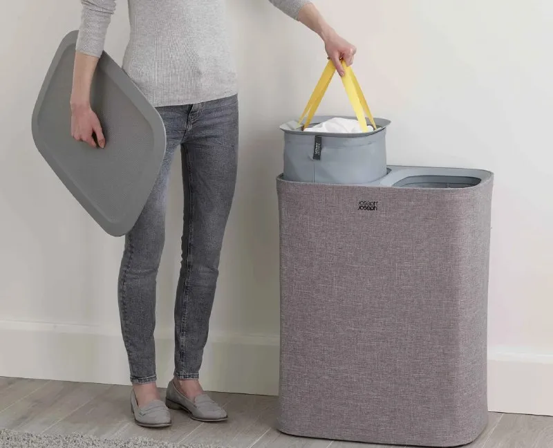 Корзина для белья Joseph Joseph Tota Twin 90L Grey