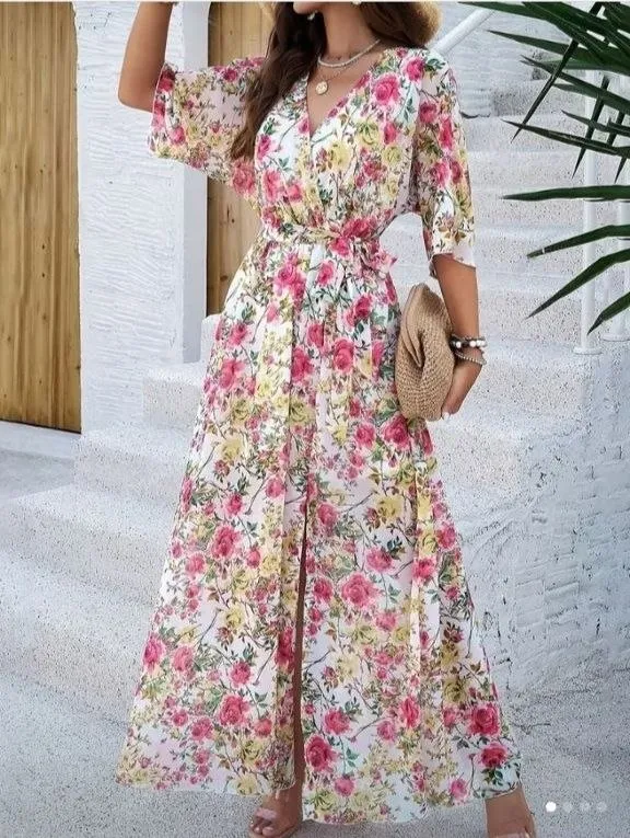 Длинное легкое платье из шифона
