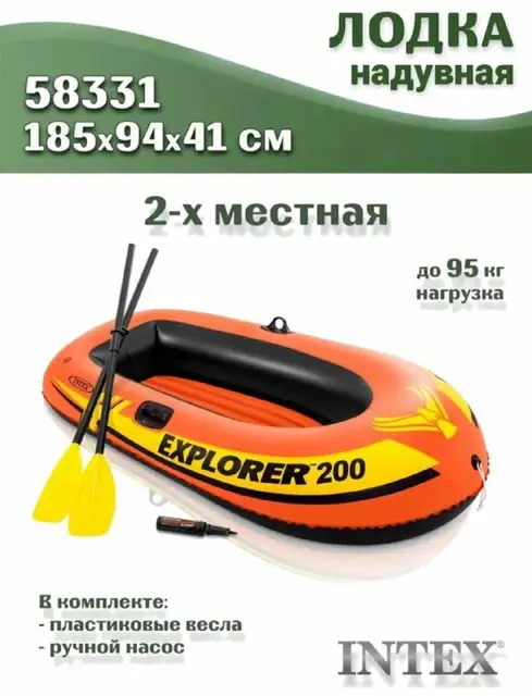 Надувная двухместная лодка Intex Explorer 200 — Antalya — 1,500 ₺