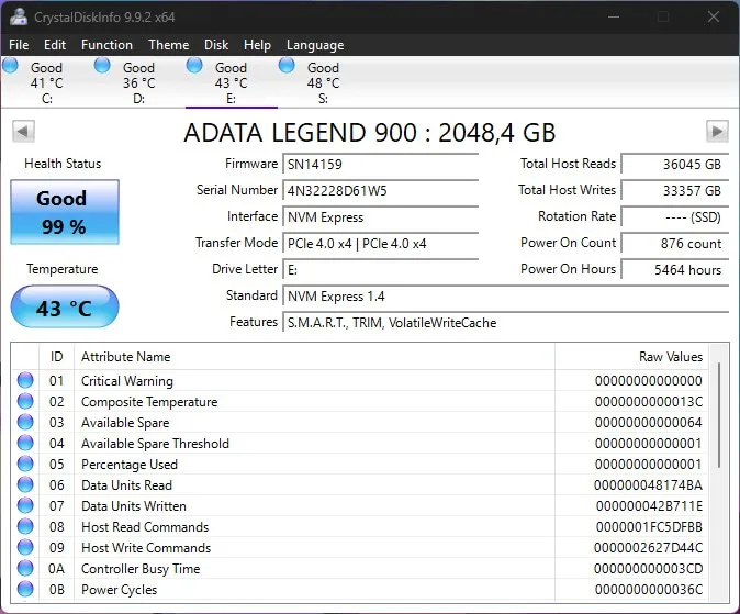 SSD ADATA Legend 900 2TB