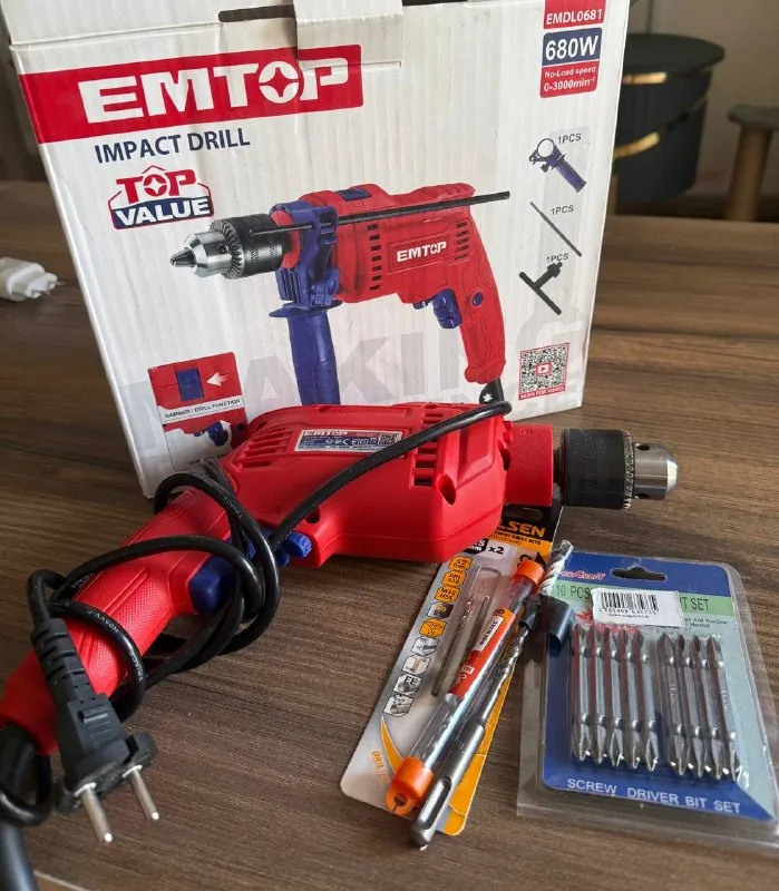 Дрель проводная Emtop EMDL0681