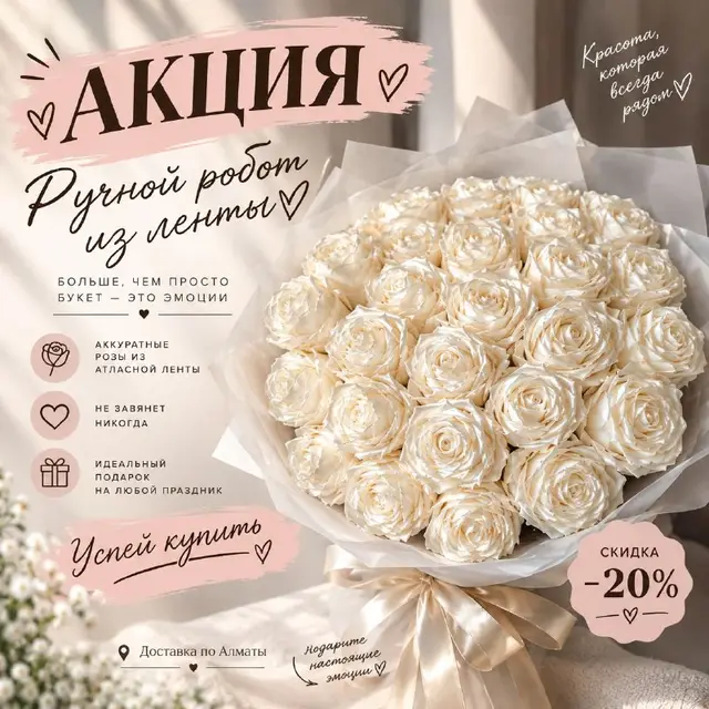 Розы ручной работы — Алматы