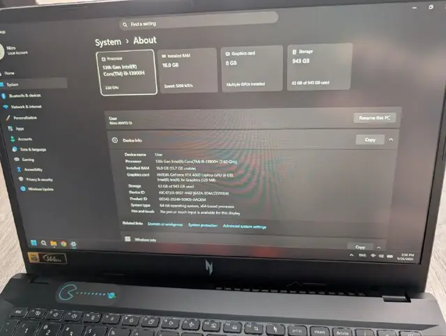 Ноутбук acer Nitro v15 — Batumi — 2,250 ₾