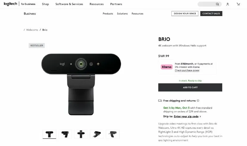 Logitech Brio 4K Pro Webcam V-U0040