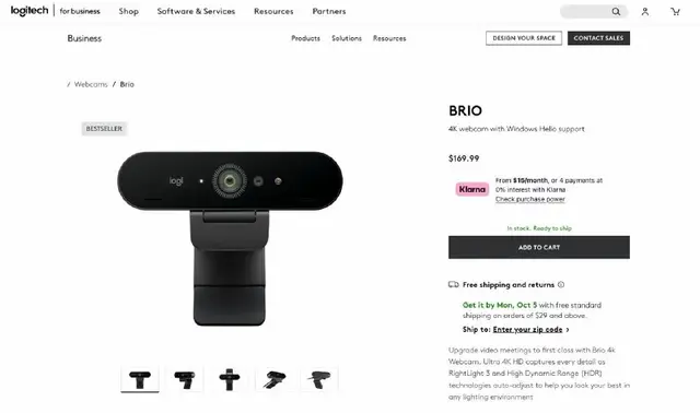 Logitech Brio 4K Pro Webcam V-U0040 — Ереван — 85 $