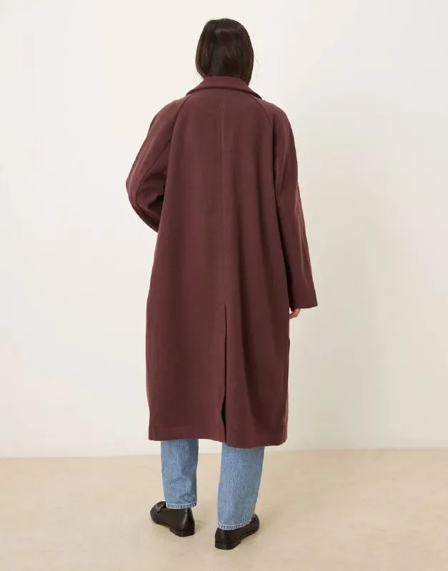 ASOS DESIGN пальто в бордовом оттенке
