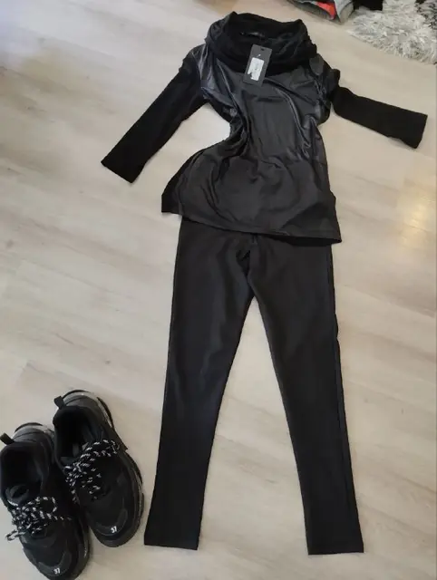 Комплект: легинсы Calzedonia, свитшот Polo Garage, кроссовки Triple S — Анталия