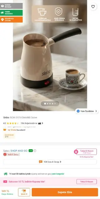 Кофеварка электрическая с двумя носиками — Antalya — 350 ₺