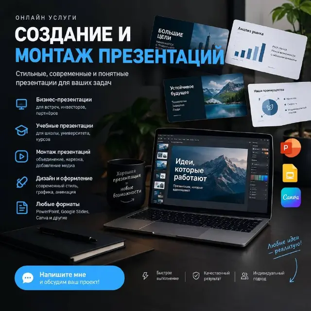 Онлайн-услуги по созданию и оформлению презентаций — Almaty