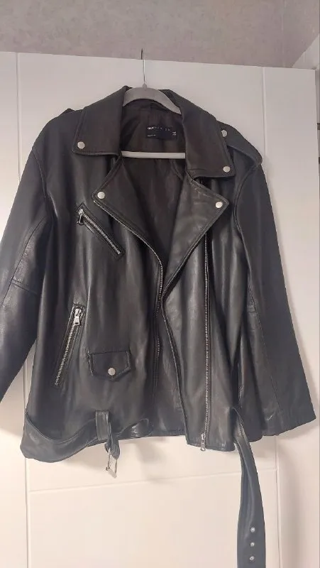 Косуха asos, натуральная кожа, размер m
