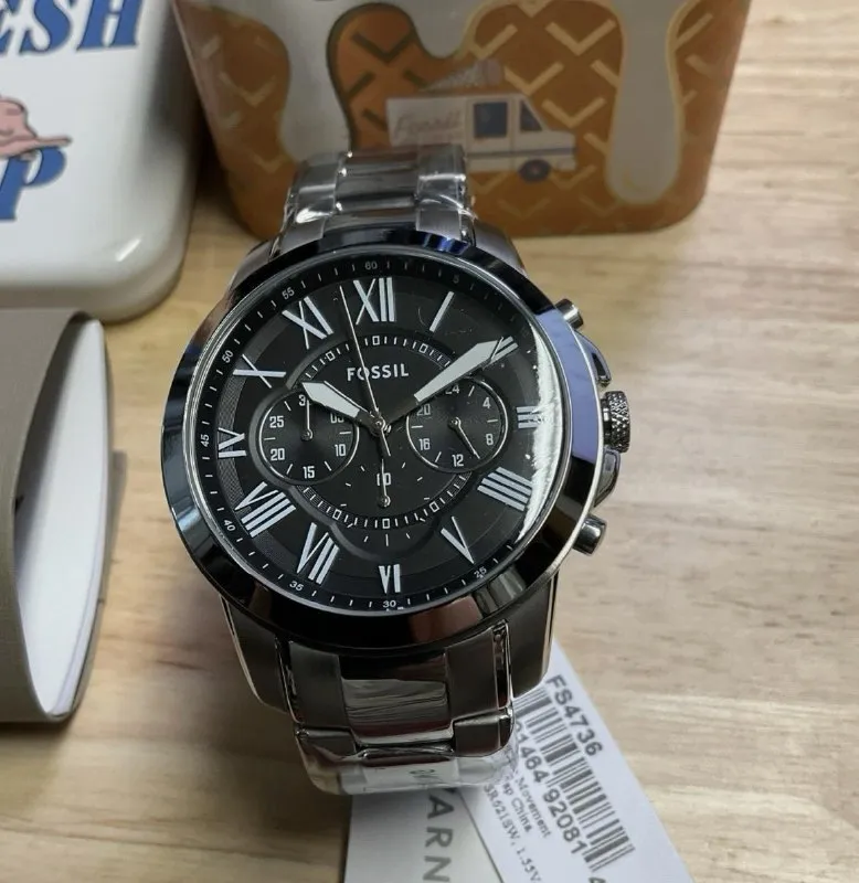 Fossil Grant 44 mm Chronograph Stainless Steel Watch